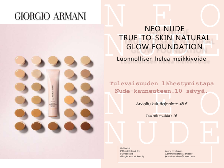 Lehdistötiedote Giorgio Armani Neo Nude Natural Glow Foundation