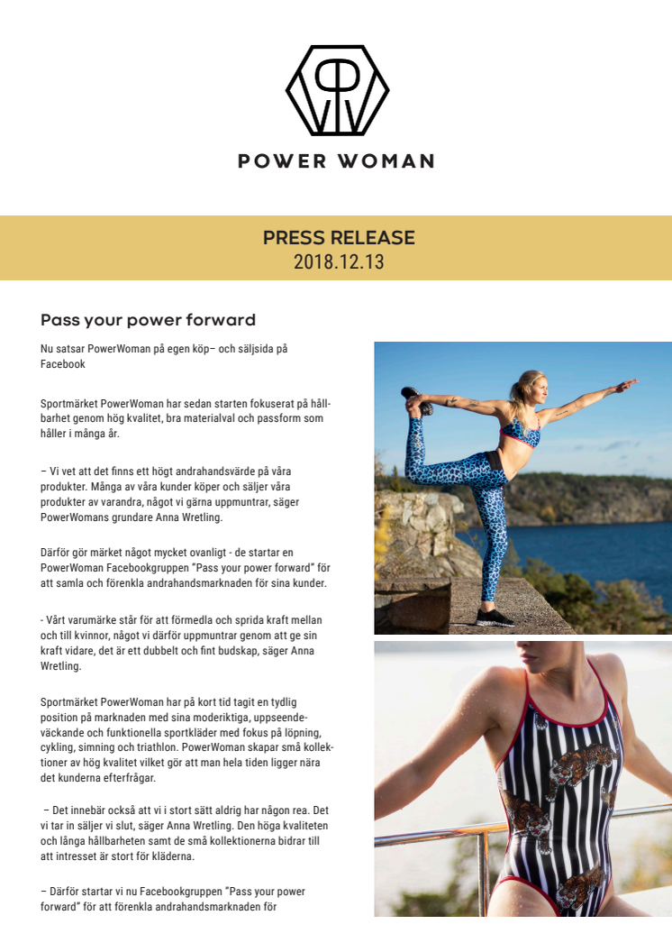 ​Pass your power forward >> PowerWoman köp– och säljsida på Facebook