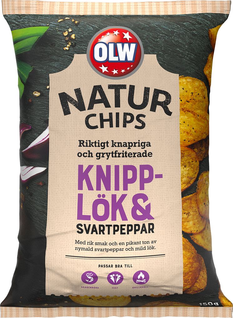 OLW Naturchips Knipplök & Svartpeppar
