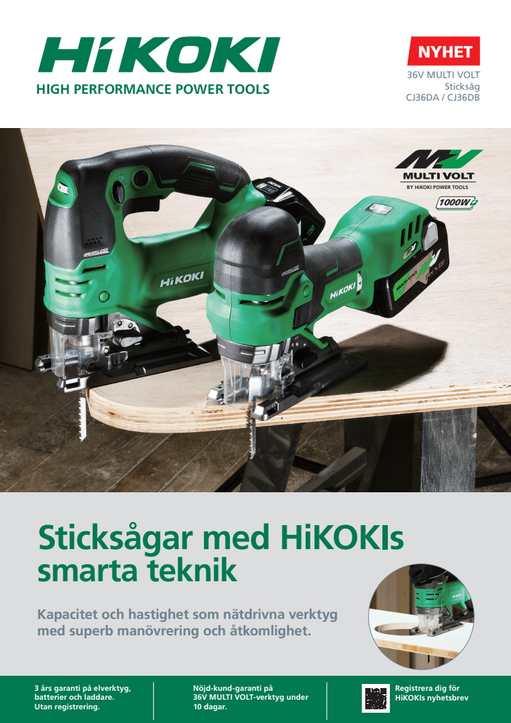 Sticksågar med HiKOKIs smarta teknik