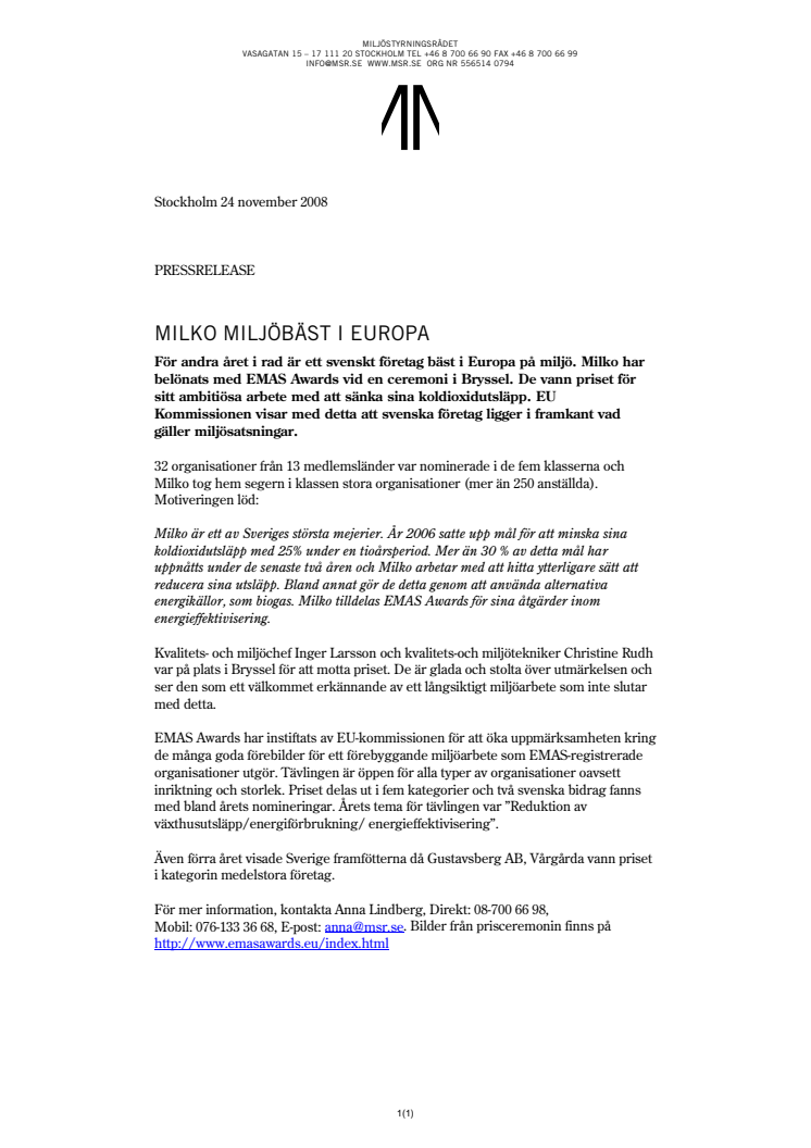 Sverige miljöbäst i Europa