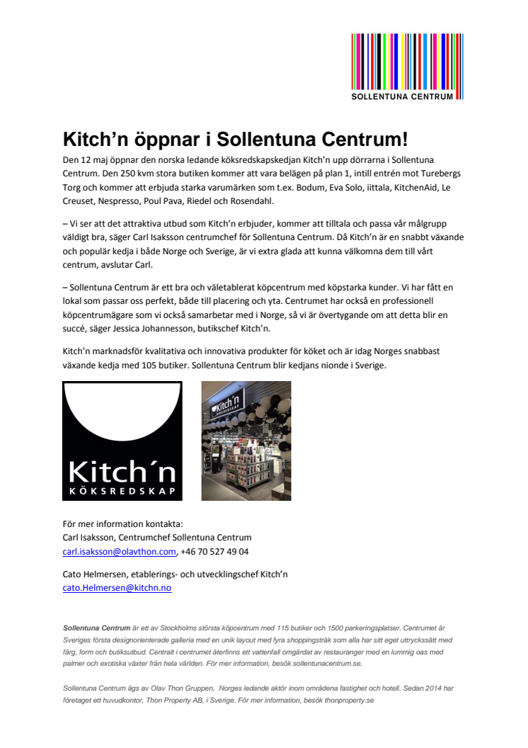 Kitch’n öppnar i Sollentuna Centrum!