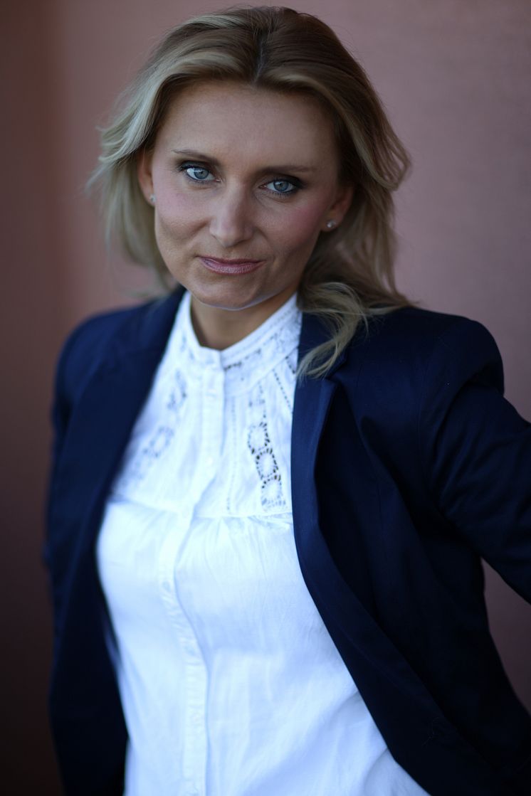 Karolina Palutko Macéus, författare till boken "Det är jag som äger Carnegie".