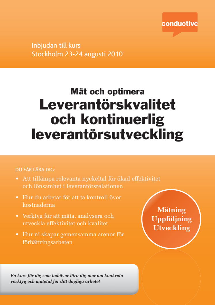 Mät och optimera leverantörskvalitet och kontinuerlig leverantörsutveckling