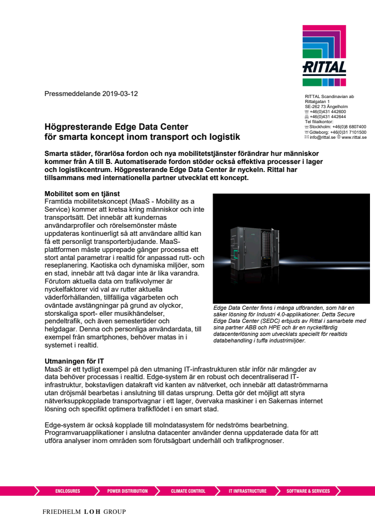 Högpresterande Edge Data Center för smarta koncept inom transport och logistik 