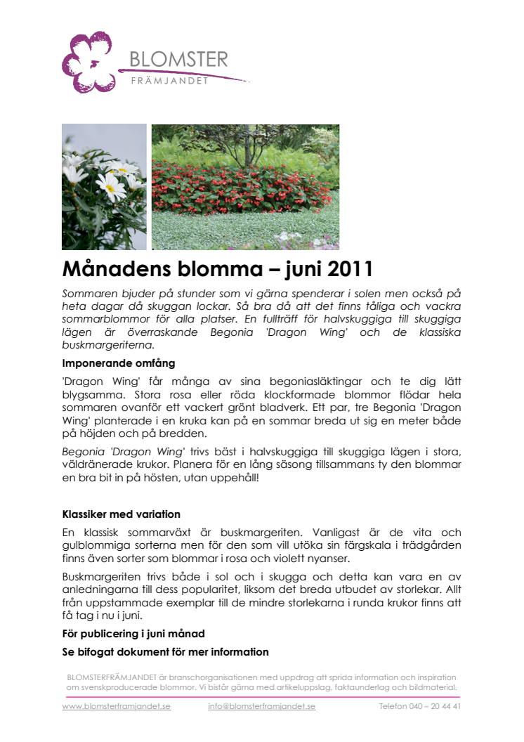 Månadens blomma – juni 2011