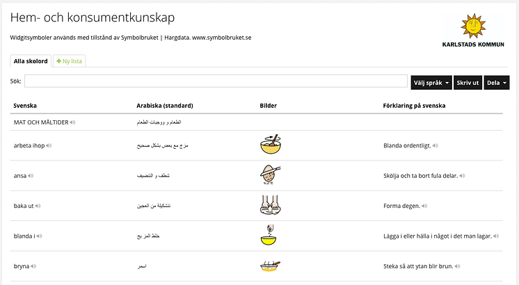 Skolord skärmklipp