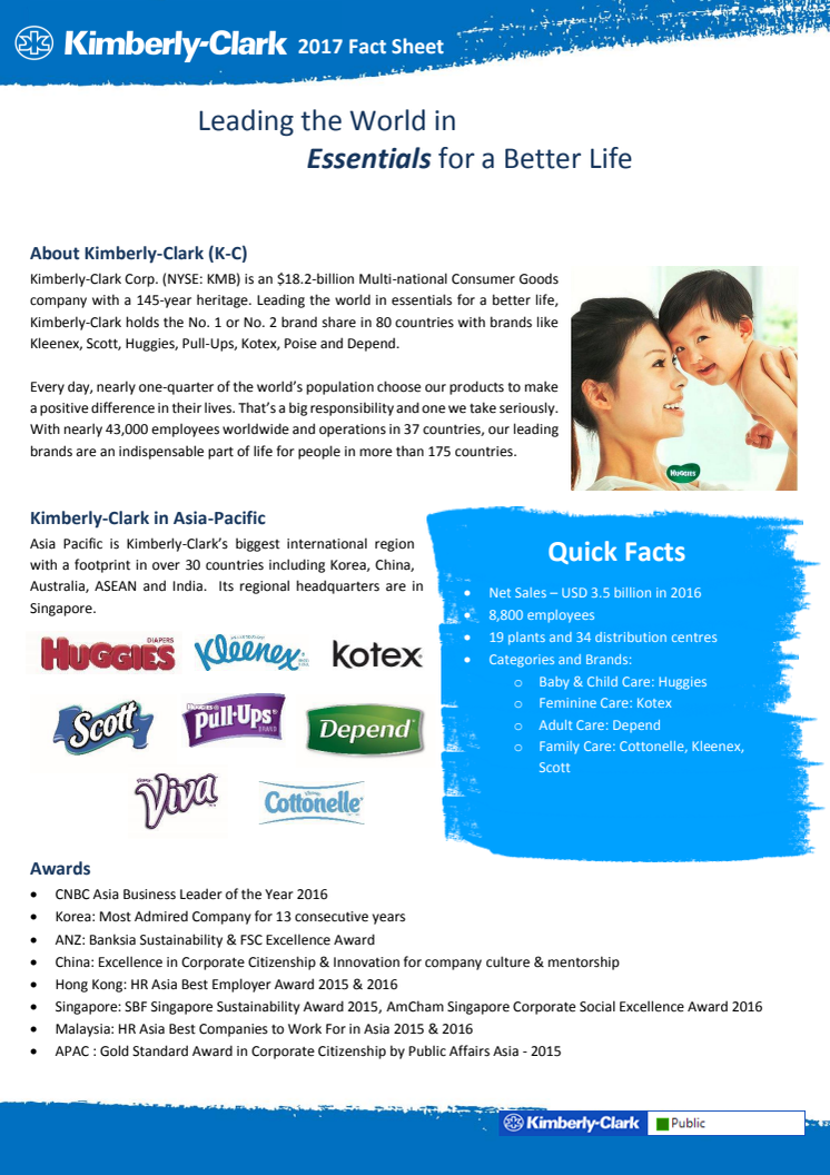 Kimberly-Clark Asia Pacific Fact Sheet