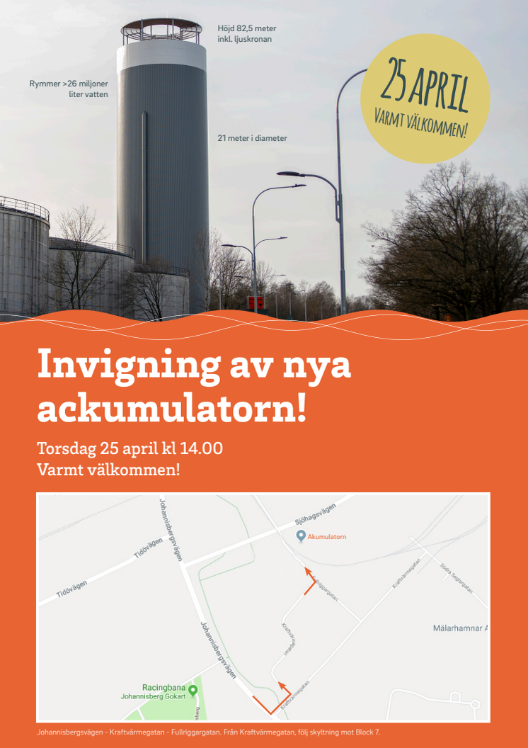 Invigning av Mälarenergis nya 82,5 meter höga ackumulatortank i Västerås