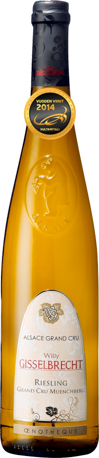 Vuoden Viinit 2015 -kultamitalisti Gisselbrecht Riesling Grand Cru Muenchberg