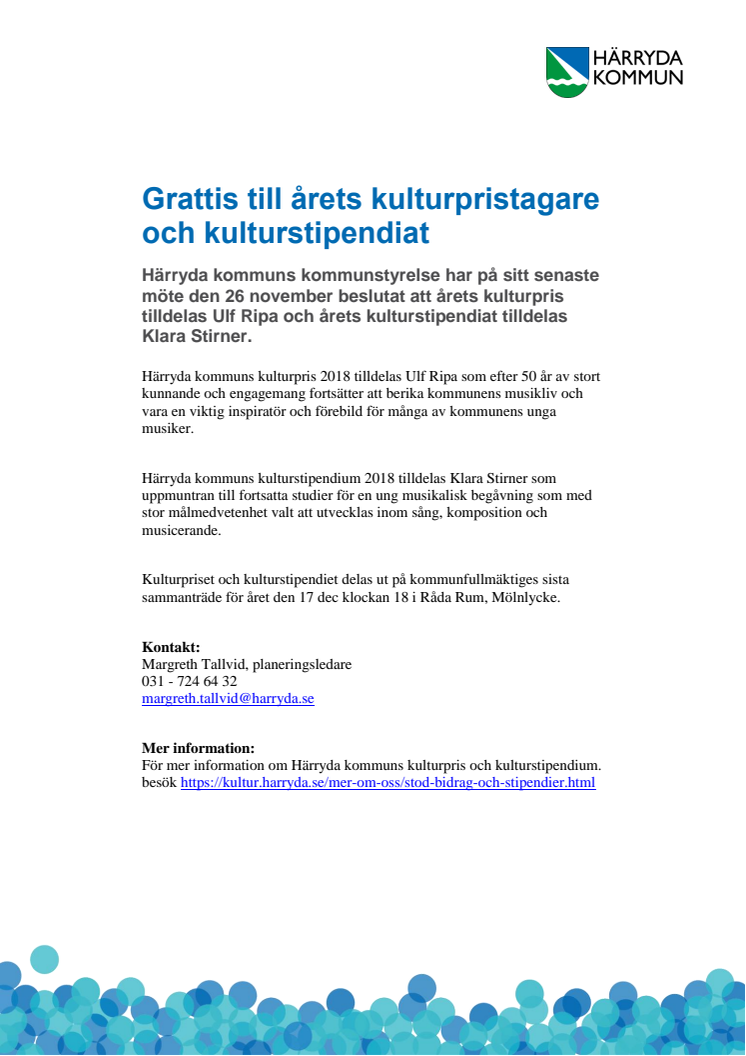 Grattis till årets kulturpristagare och kulturstipendiat