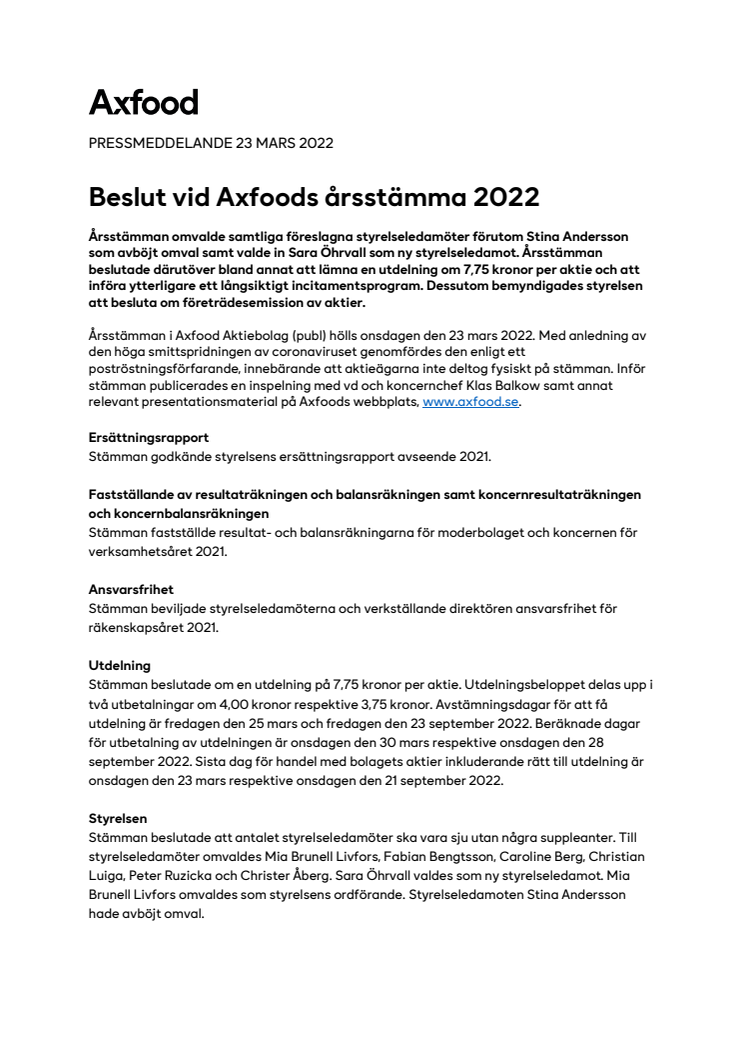  PM_220323_Beslut vid Axfoods årsstämma 2022.pdf