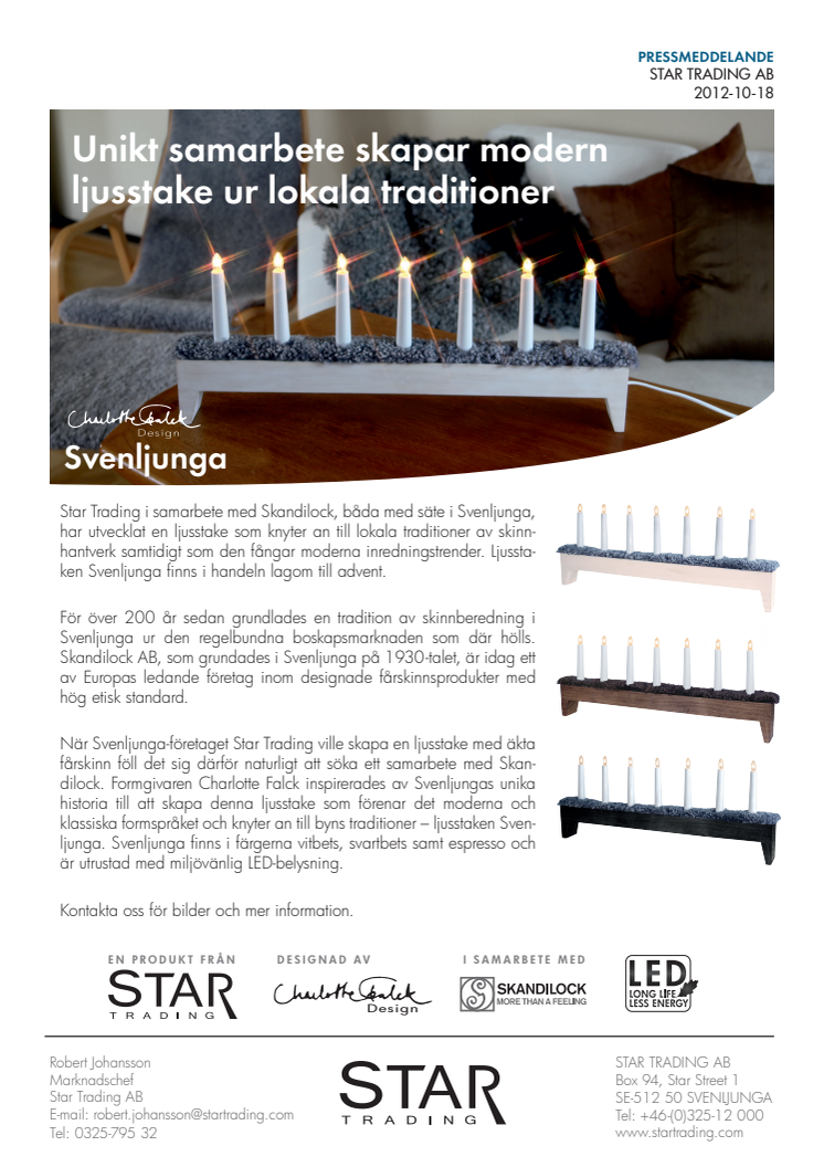Unikt samarbete skapar modern ljusstake ur lokala traditioner