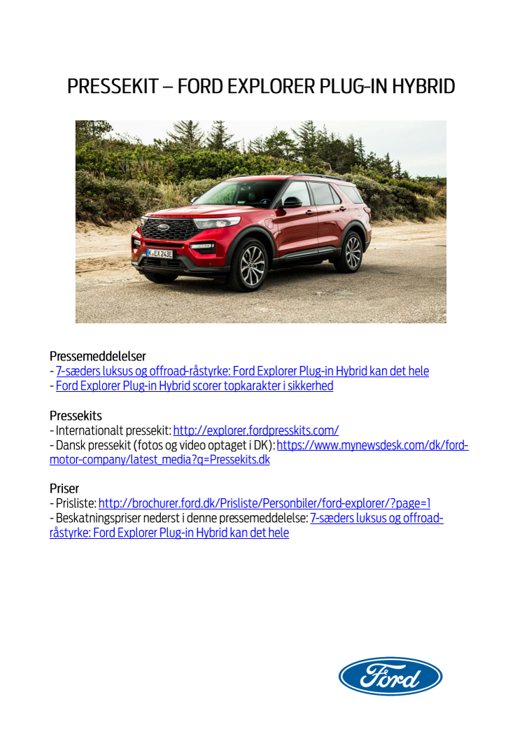 Pressekit - Ford Explorer Plug-in Hybrid