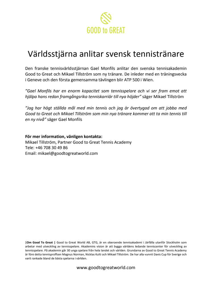 Världsstjärna anlitar svensk tennistränare