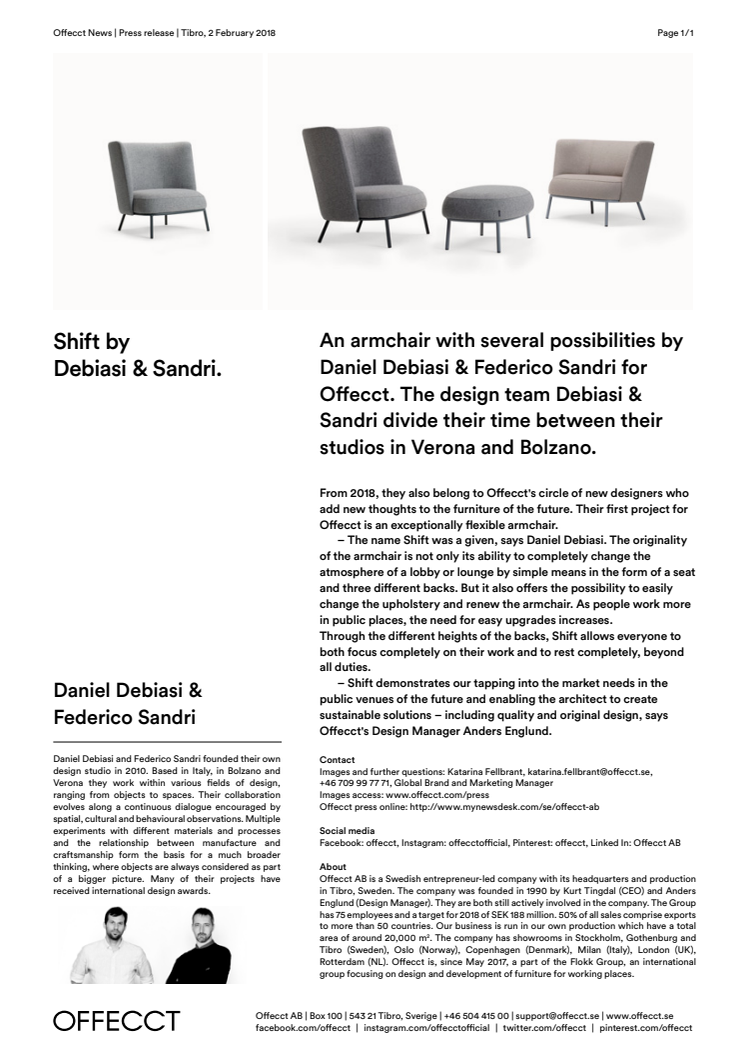 ​An armchair with several possibilities by Daniel Debiasi & Federico Sandri for Offecct.