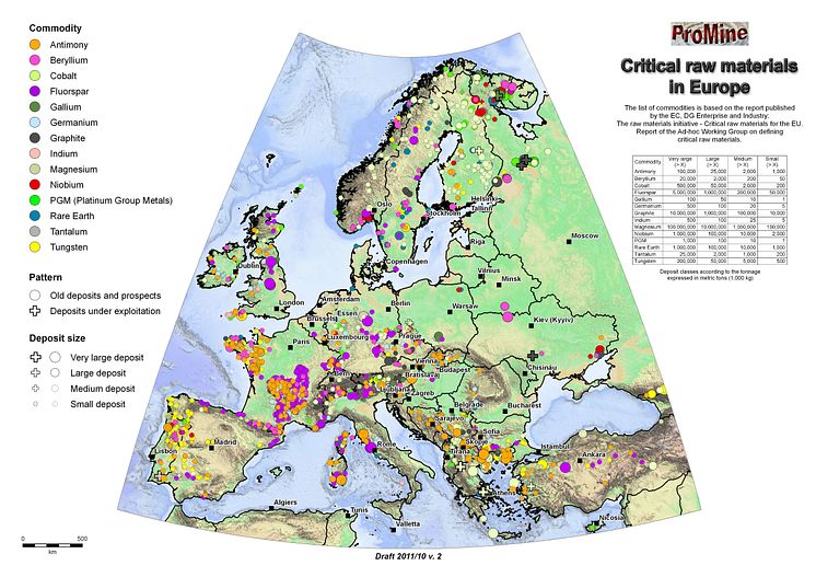 Första kartan klar över kritiska metaller i Europa