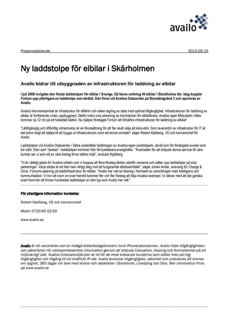 Ny laddstolpe för elbilar i Skärholmen