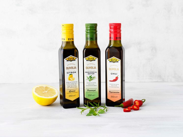 Samlingsbild- smaksatta olivoljor