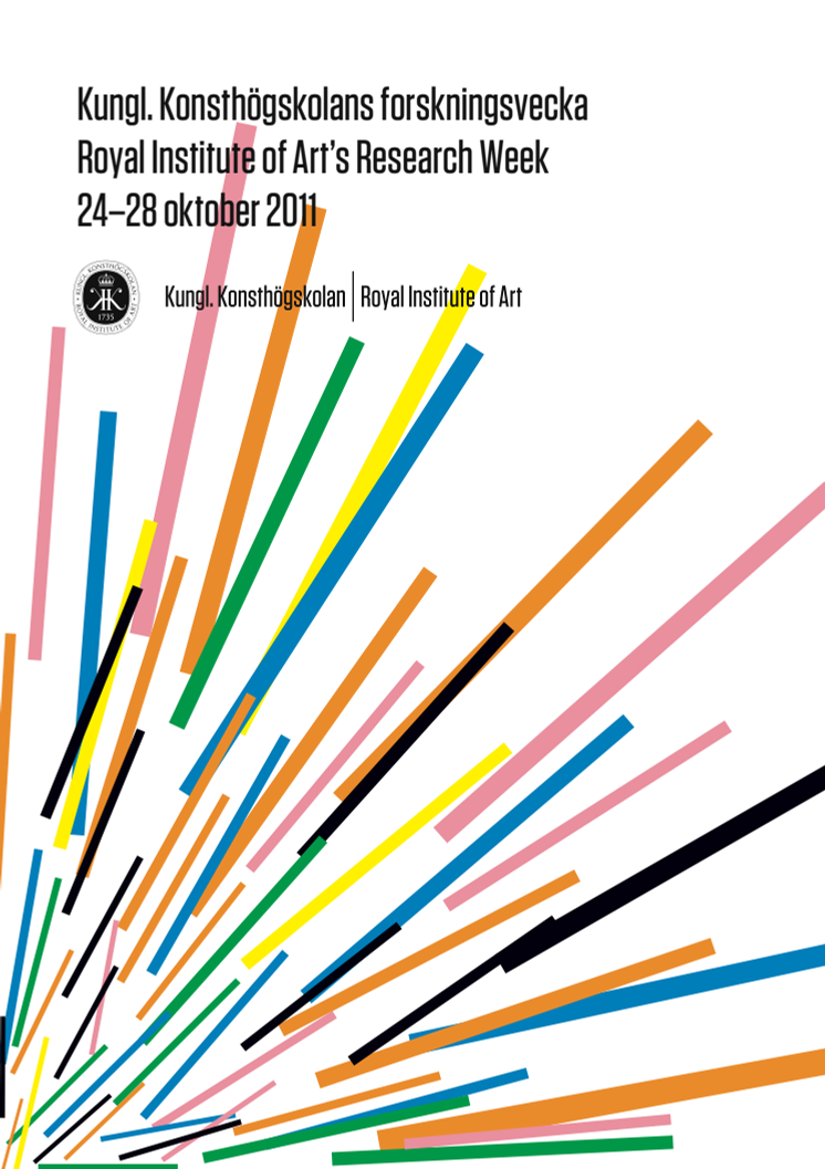 Välkommen till Kungl. Konsthögskolans forskningsvecka!