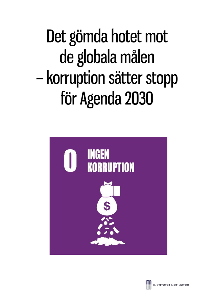 Det gömda hotet mot de globala målen – korruption sätter stopp för Agenda 2030 