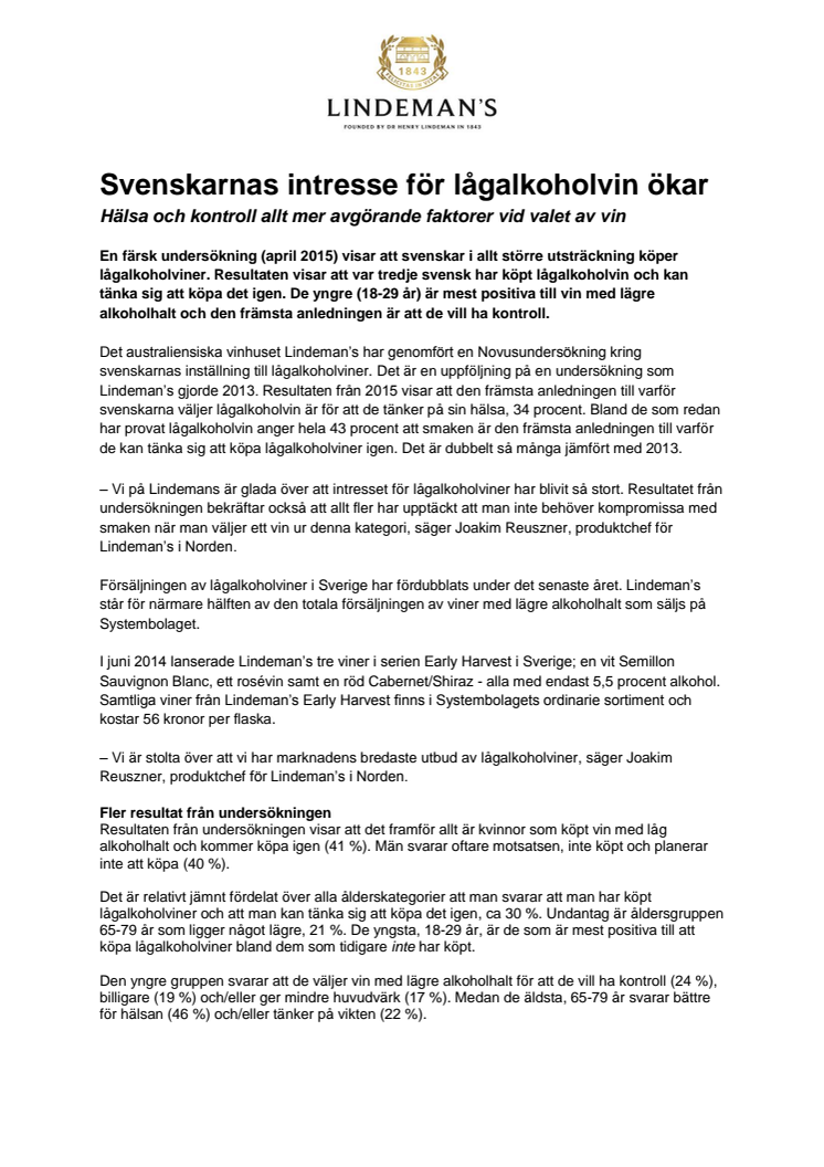 Svenskarnas intresse för lågalkoholvin ökar
