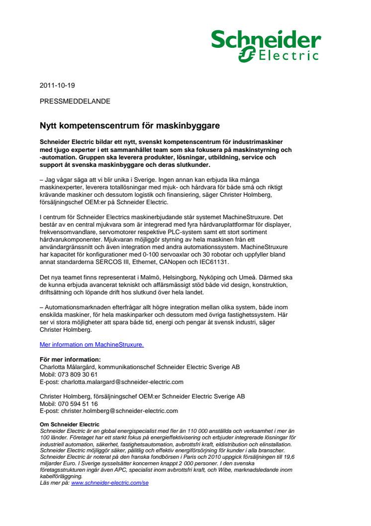 Nytt kompetenscentrum för maskinbyggare