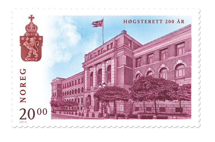 Frimerket som markerer 200 år med høgsterett.