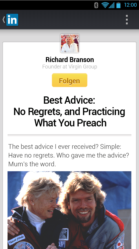 Screenshot LinkedIn Android Reader