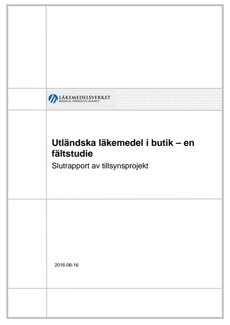 Slutrapport utländska läkemedel i butik (2016-06-16)