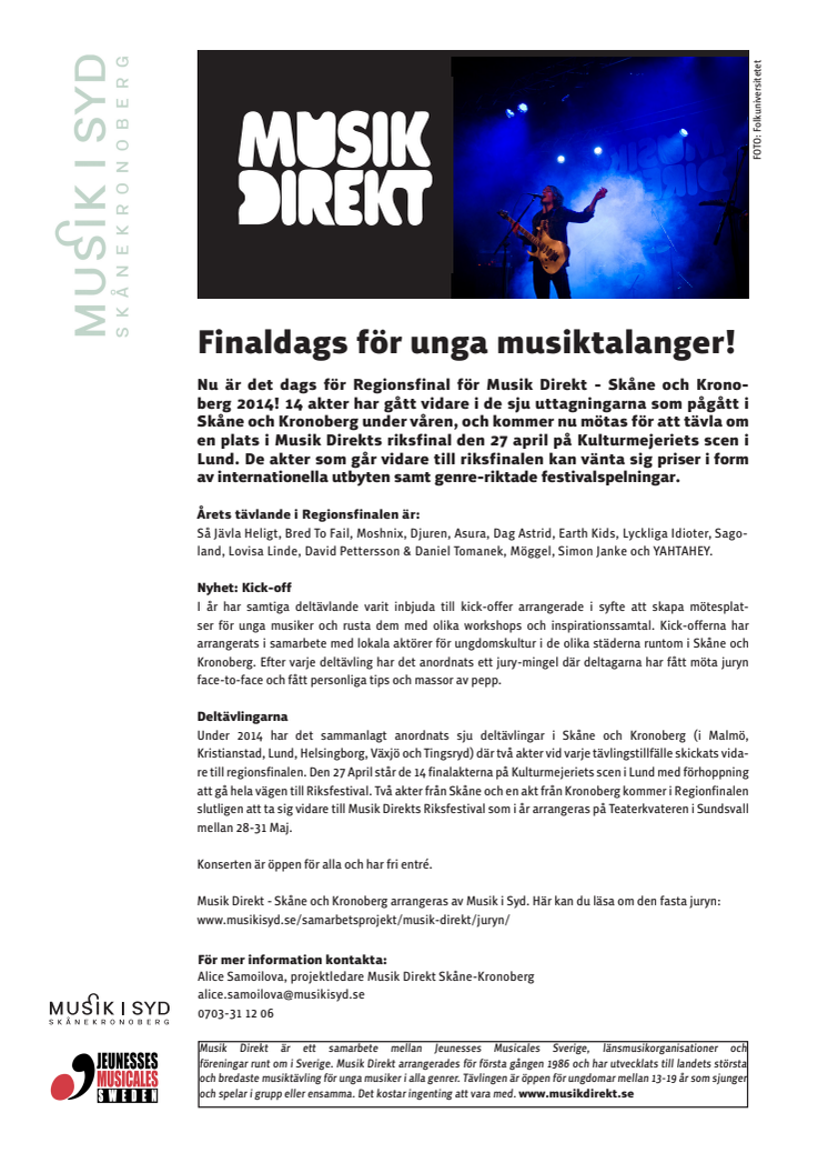 Finaldags för unga musiktalanger!