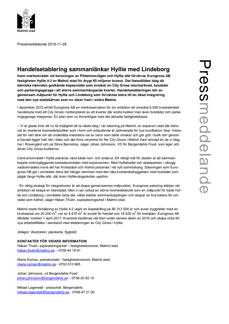 Handelsetablering sammanlänkar Hyllie med Lindeborg