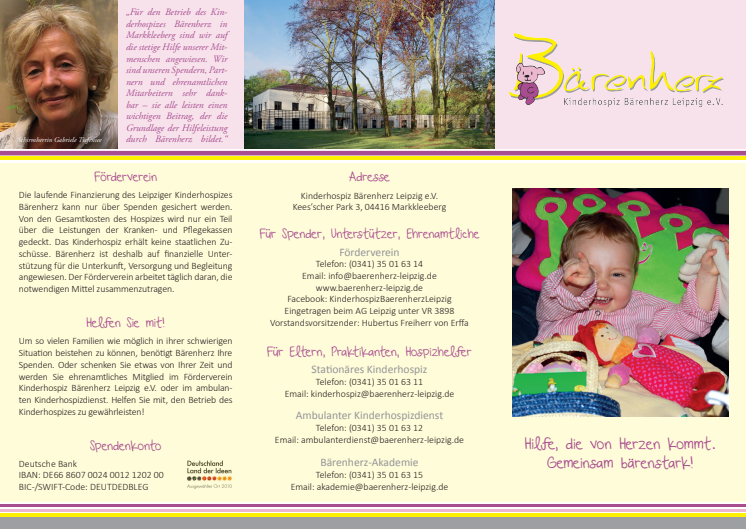 Flyer-Kinderhospiz Bärenherz Leipzig