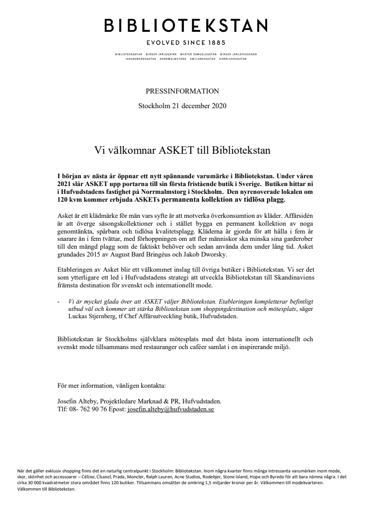 Vi välkomnar ASKET