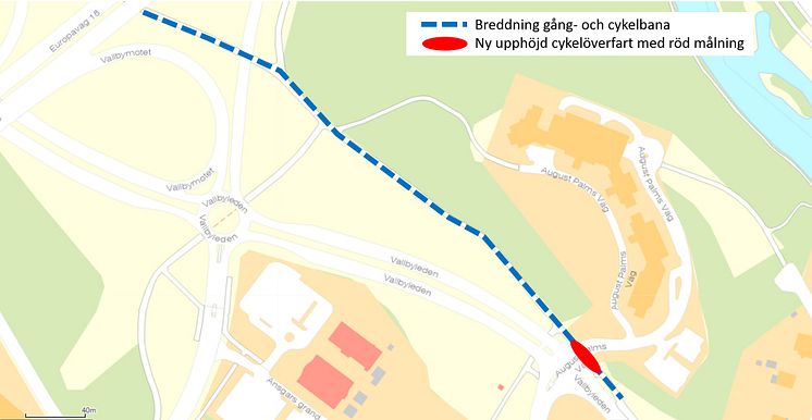 Karta GC-väg Vallbyleden