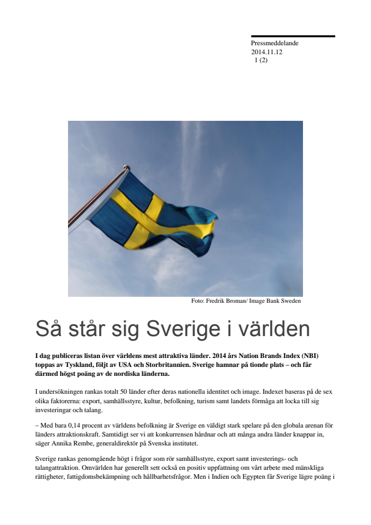 Så står sig Sverige i världen