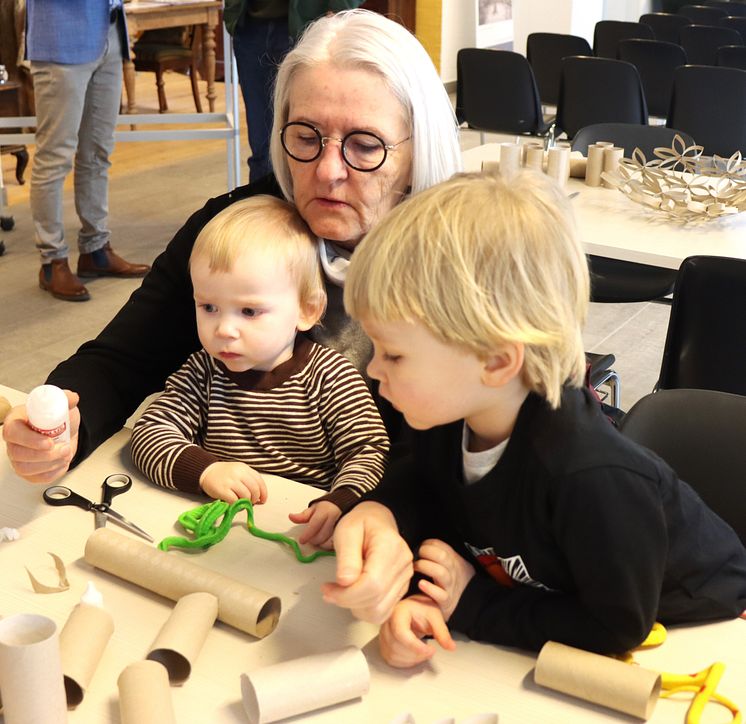 Besøgende børn deltog i workshop om genbrug - klima Rebild 2024-åbning