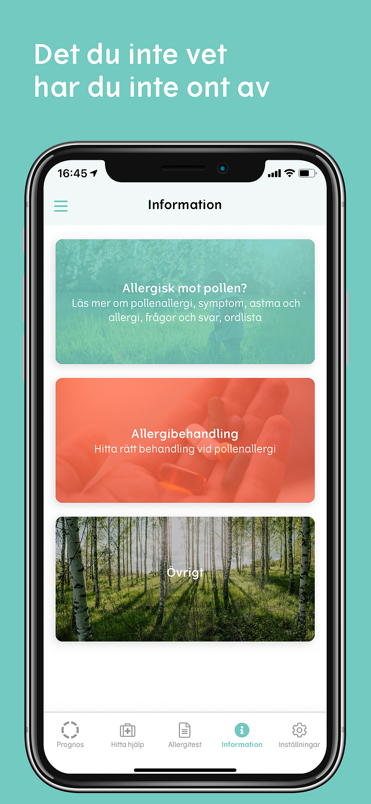 Pollenkoll app med allergiinformation