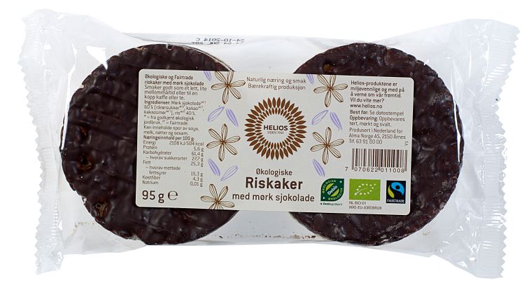 Helios riskaker mørk sjokolade økologisk fairtrade