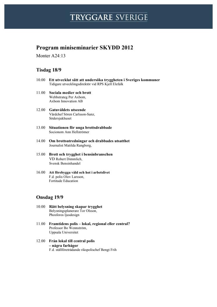 Program SKYDD 2012