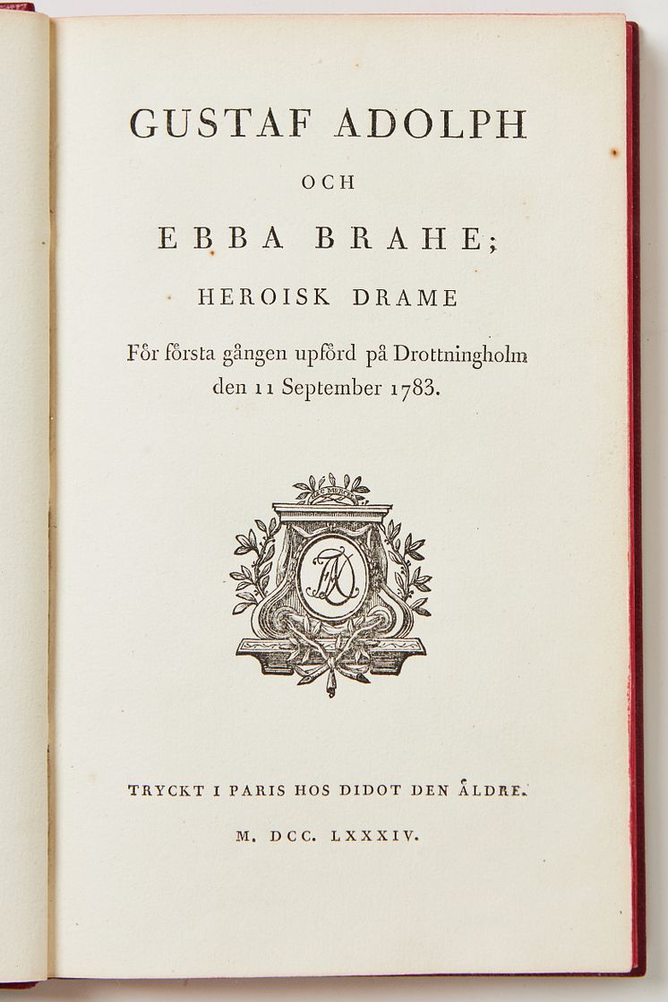 Gustaf III:s pjäs ”Gustaf Adolph och Ebba Brahe; heroisk drame”