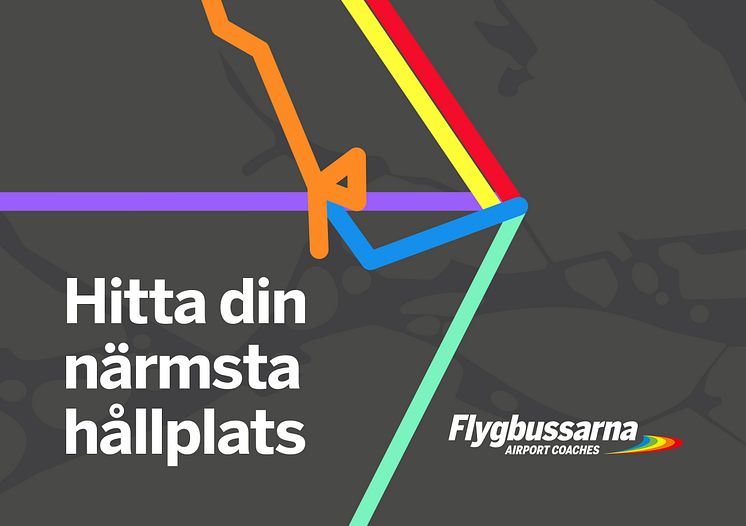 Flygbussarnas nya digitala tjänst ─ hitta närmsta hållplats.