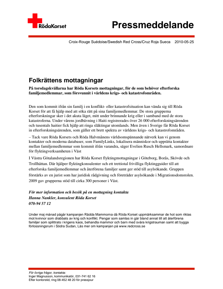 Folkrättens mottagningar