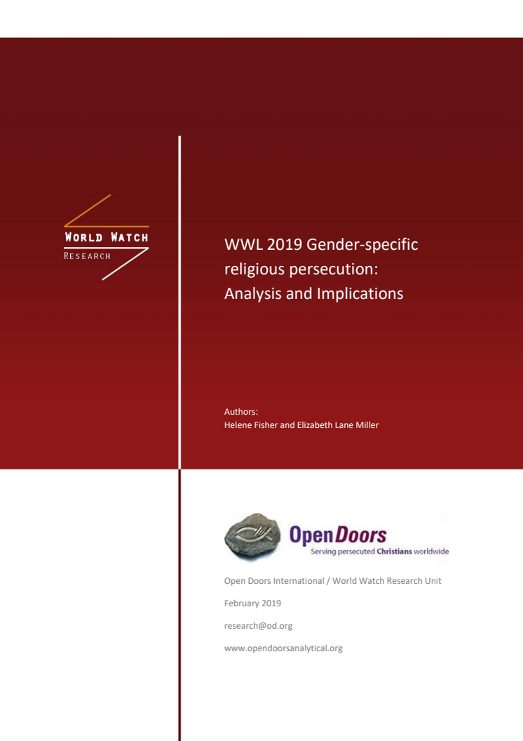WWL 2019 Gender-specific religious persecution: Analysis and Implications