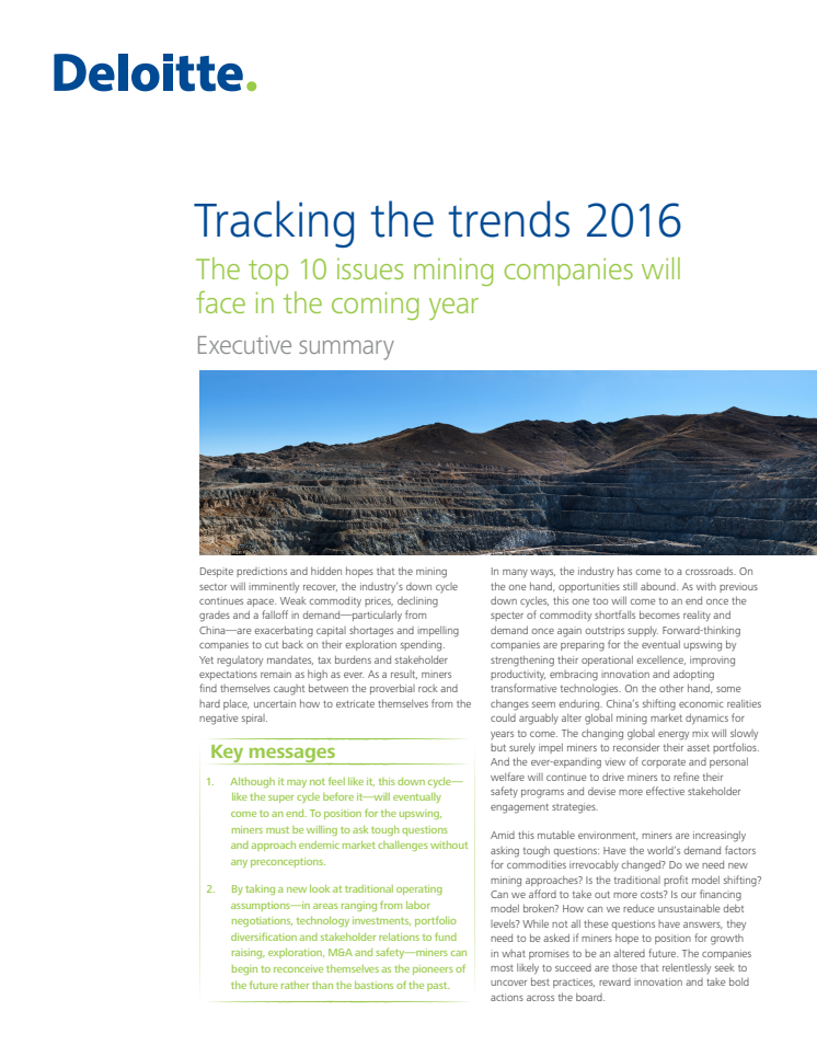 Tracking the trends 2016 – Sammanfattning