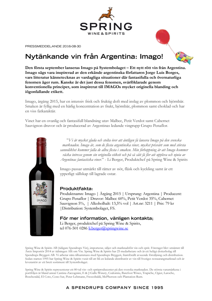Nytänkande vin från Argentina: Imago!