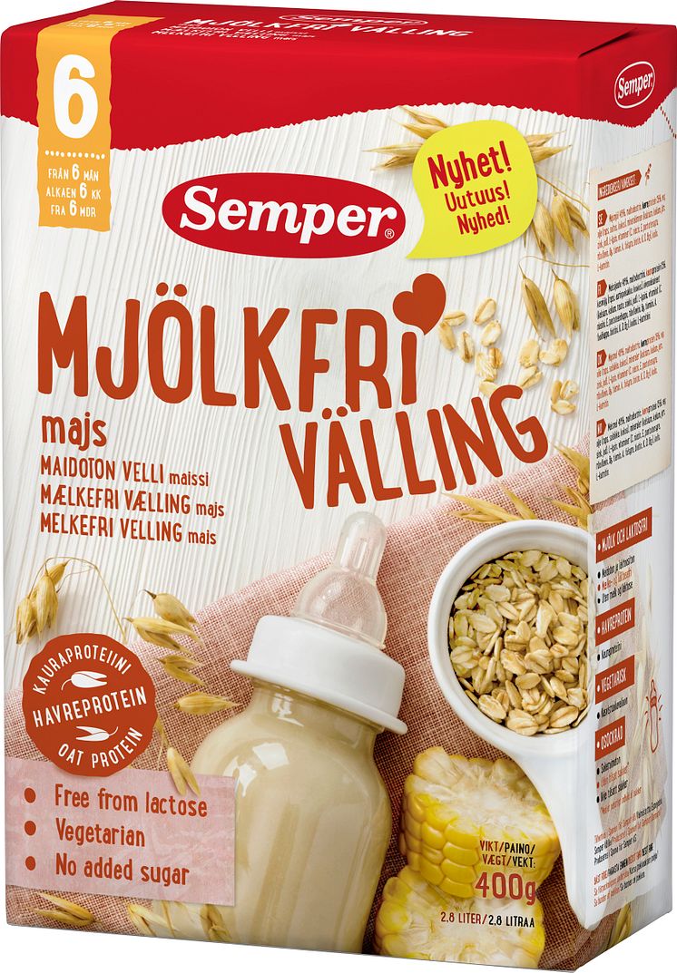 Nytt recept på Mjölkfri välling 6 M