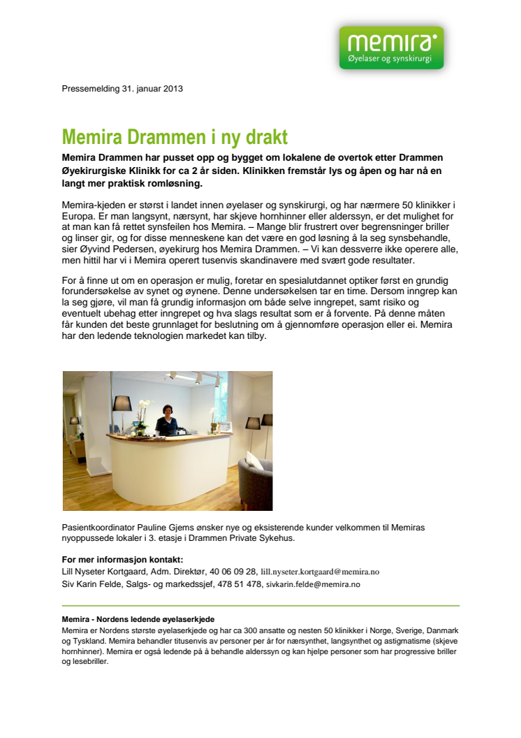 Memira Drammen i ny drakt