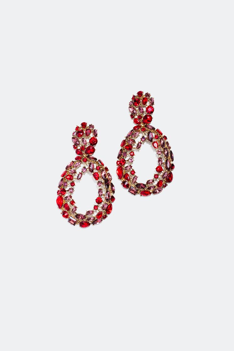 Earrings with Colored Glass Stones