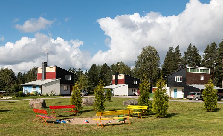 Årets Industriminne 2020. Skogsarbetarbyn i Jädraås med 18 villor byggdes 1951 efter ritningar av arkitekten Ralph Erskine.